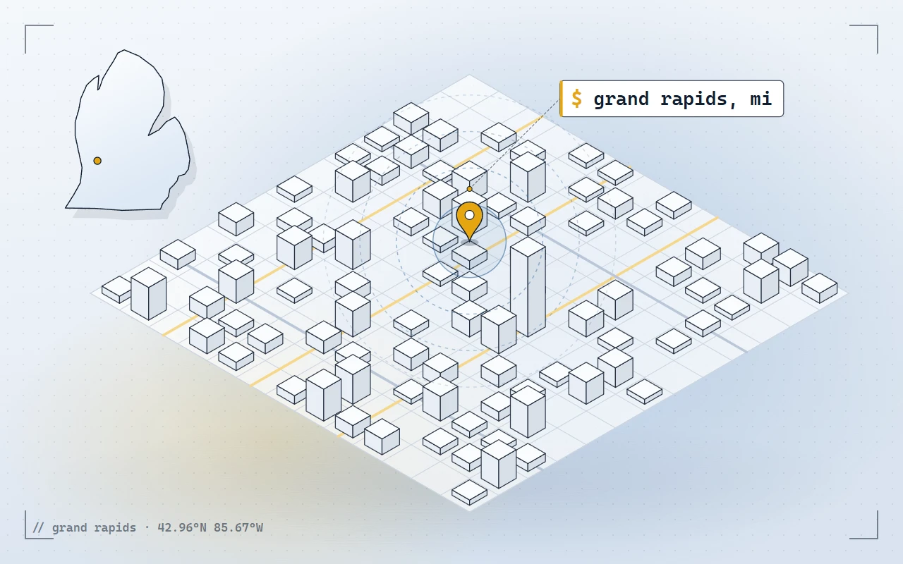 Map illustration of Grand Rapids, Michigan