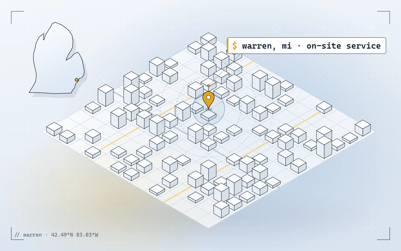 Map illustration of Warren, Michigan