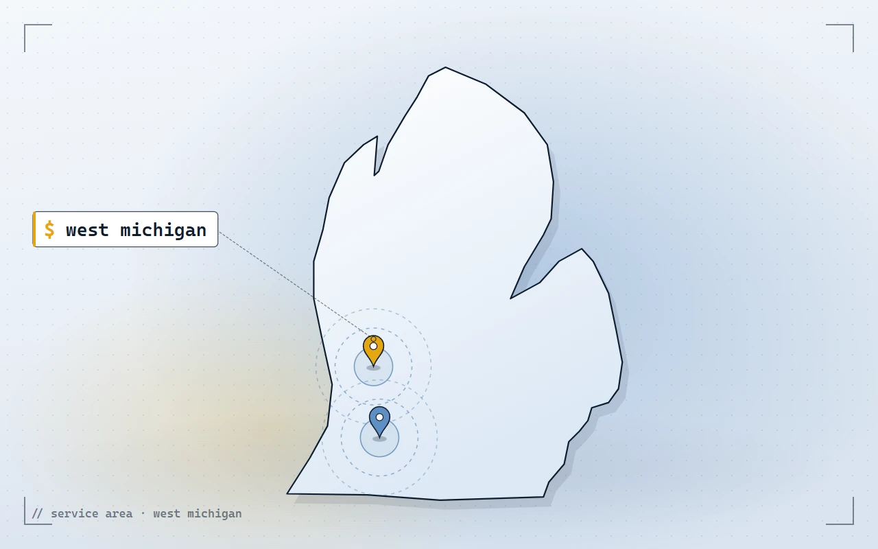Map illustration of DSE coverage in West Michigan