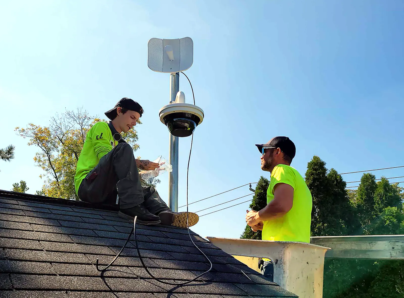 Managed network hardware installation for business connectivity and monitoring