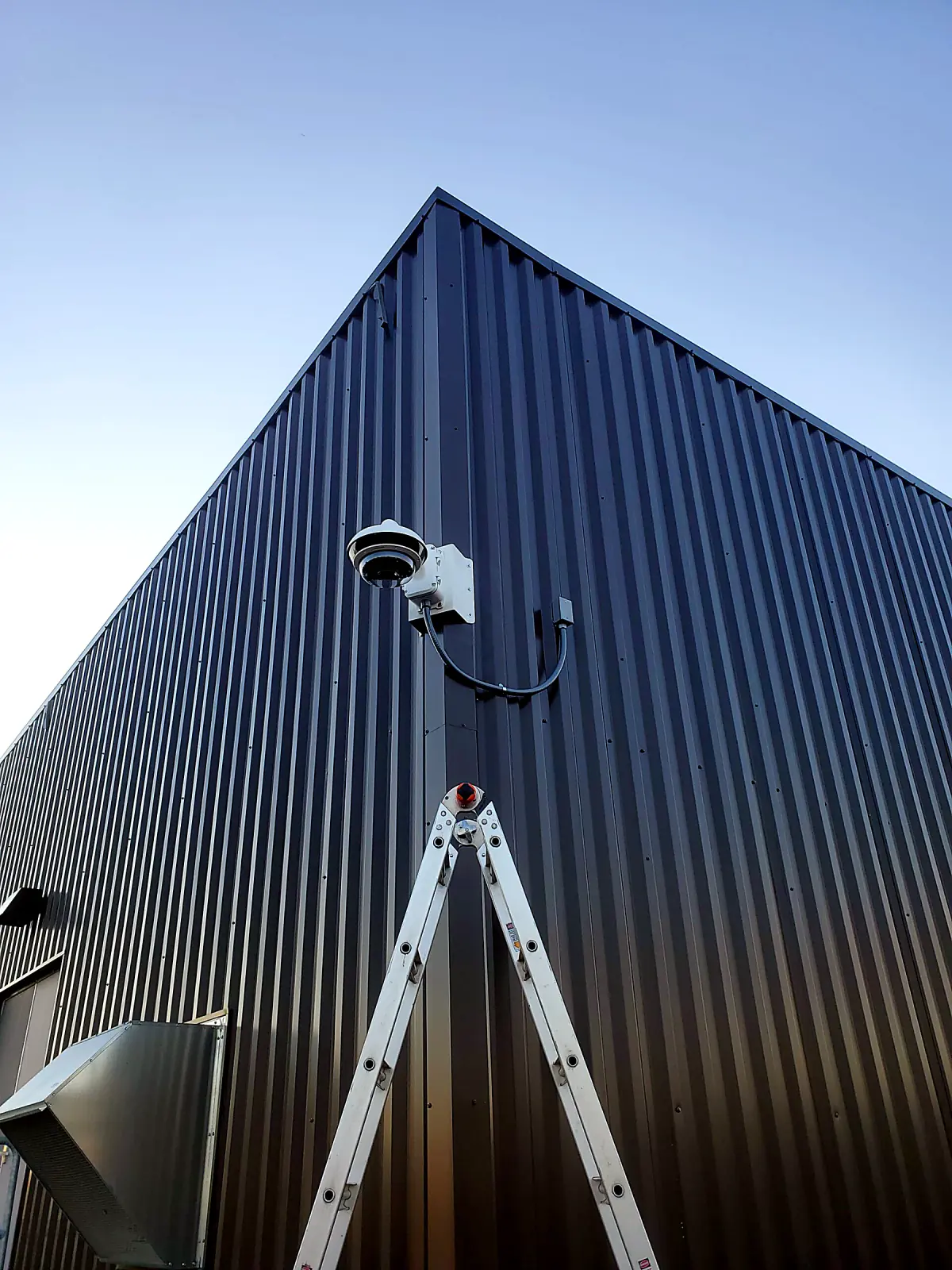 Commercial video surveillance and access control installation for a business security system