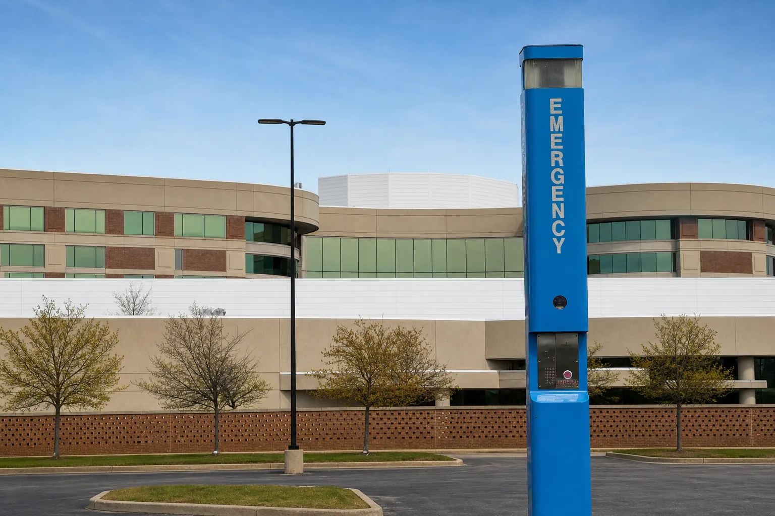 Emergency communication tower integrated with a commercial security deployment